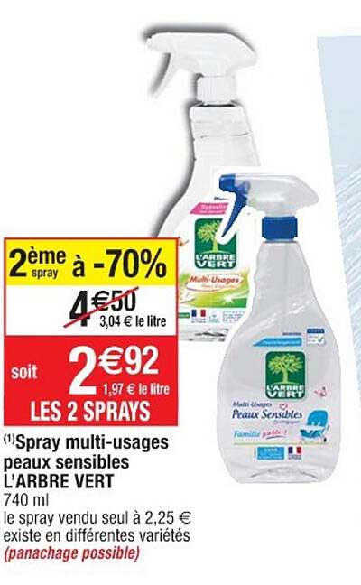 spray multi-usages peau sensibles l'arbre vert