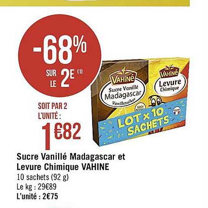 sucre vanillé madagascar et levure chimique vahiné