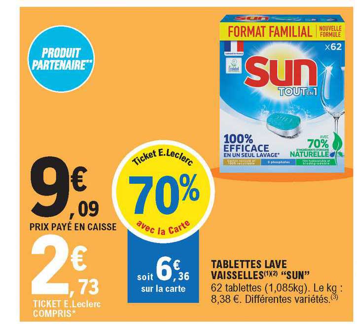 tablettes lave vaisselles "sun"