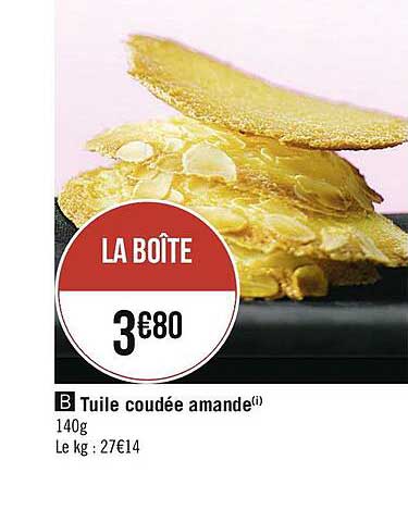 tuile coudée amande