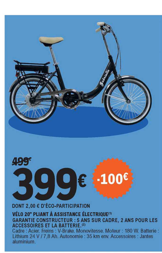 vélo 20" pliant à assistance électrique