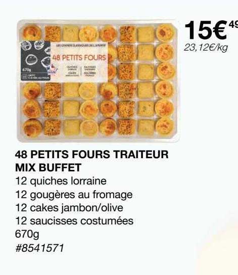 48 Petits Fours Traiteur Mix Buffet
