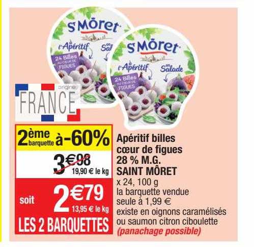 apéritif billes cœur de figues 28% m.g. saint môret