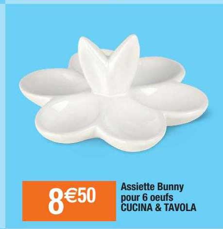 assiette bunny pour 6 oeufs cucina & tavola