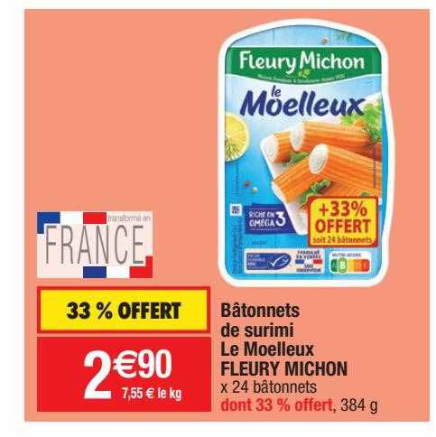 bâtonnets de surimi le moelleux fleury michon