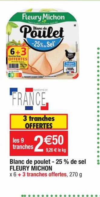 blanc de poulet -25% de sel fleury michon