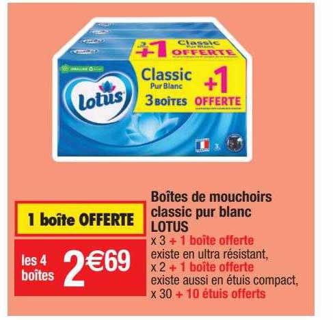 Boîtes De Mouchoirs Classic Pur Blanc Lotus