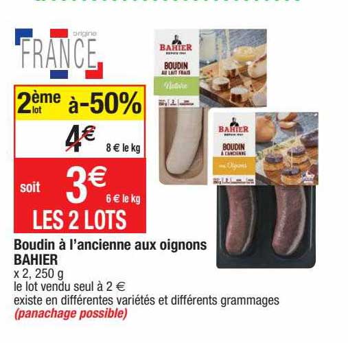 Boudin à L'ancienne Aux Oignons Bahier