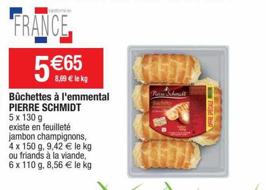 bûchettes à l'emmental pierre schmidt