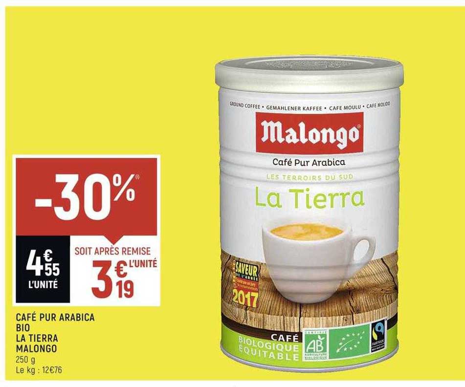 café pur arabica bio la tierra malongo