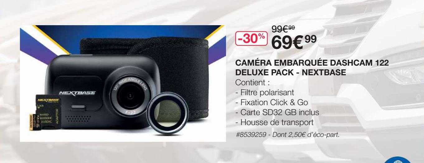 caméra embarquée dashcam 122 deluxe pack - nextbase