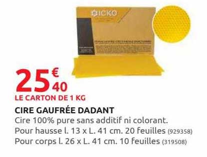 cire gaufrée dadant