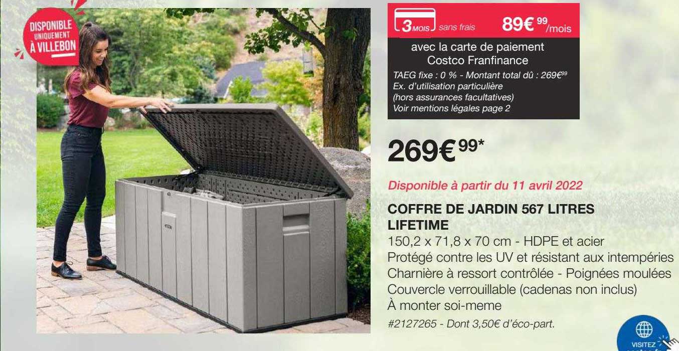 Coffre De Jardin 567 Litres Lifetime