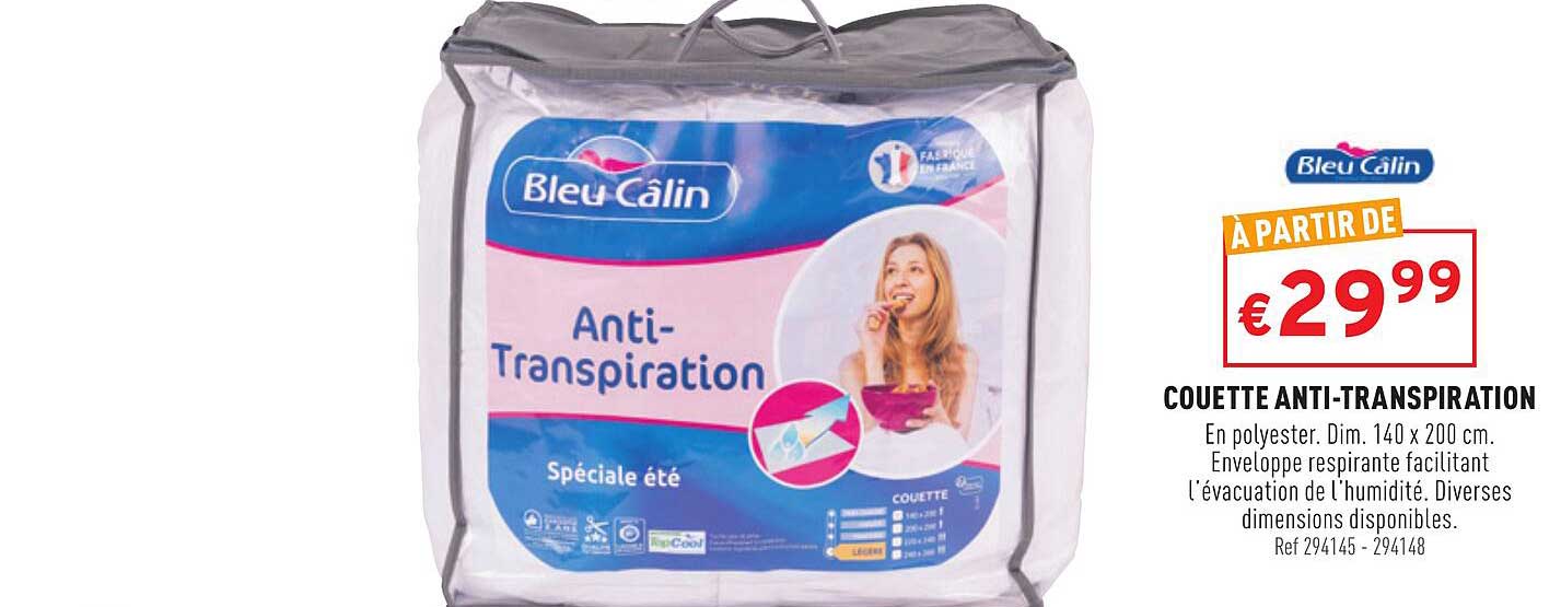 Couette Anti-transpiration Bleu Câlin