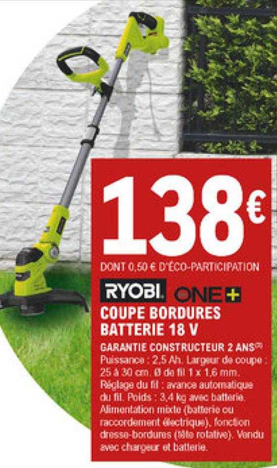 coupe bordures batterie 18 v ryobi one+