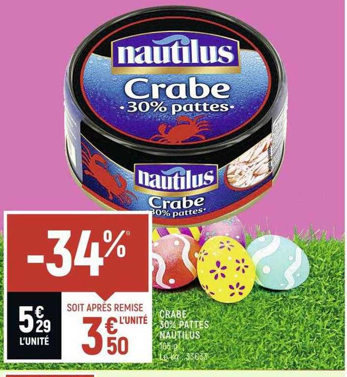 Crabe 30% Pattes Nautilus