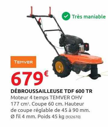 débroussailleuse tdf 600 tr temver
