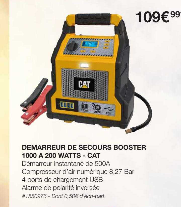 démarreur de secours booster 1000 a 200 watts - cat