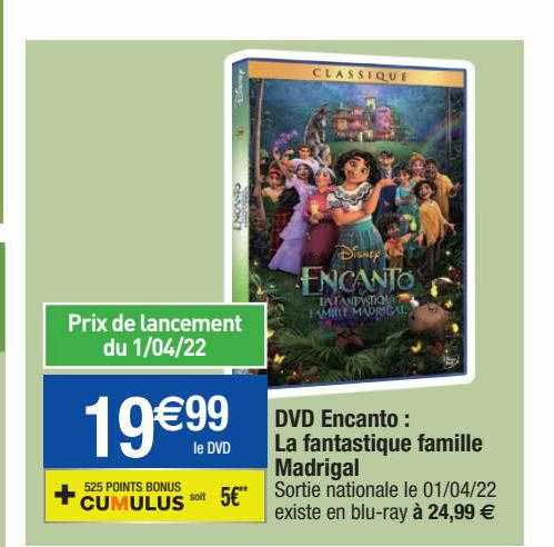 dvd encanto : la fantastique famille madrigal