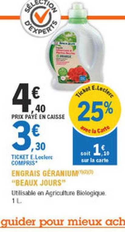 engrais géranium "beaux jours"