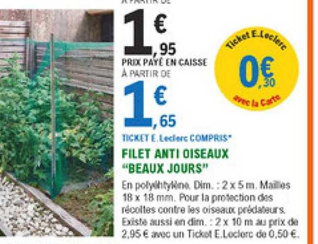 Filet Anti Oiseaux "beaux Jours"