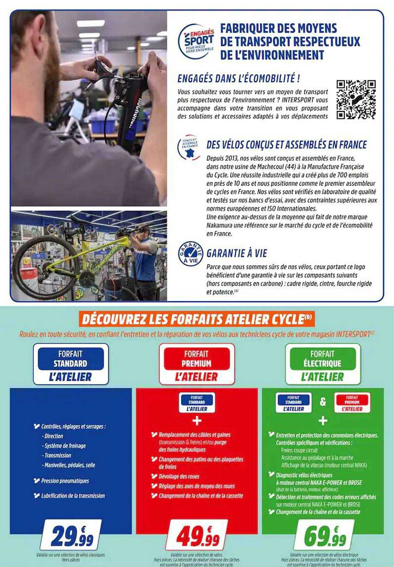 forfait standard l'atelier, forfait premium l'atelier, forfait électrique l'atelier