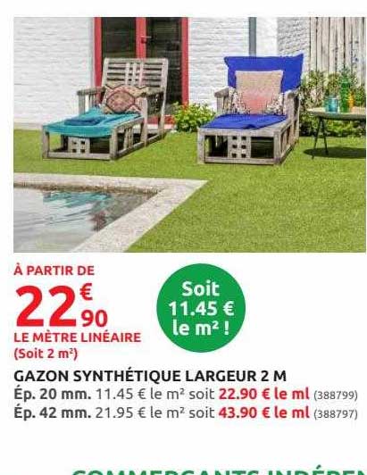 gazon synthétique largeur 2 m