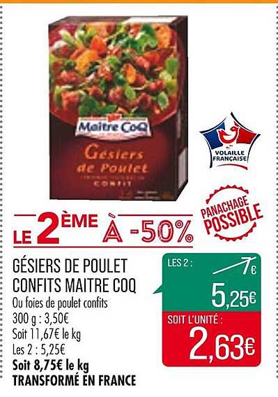 gésiers de poulet confits maître coq