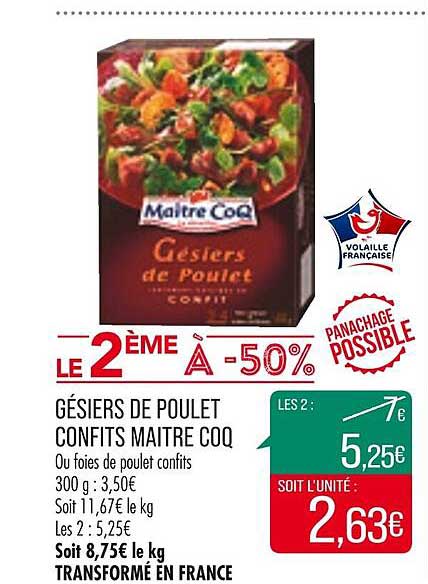 gésiers de poulet confits maître coq