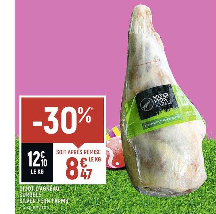 gigot d'agneau surgelé silver fern fams