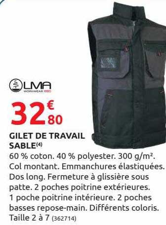 gilet de travail sable lma