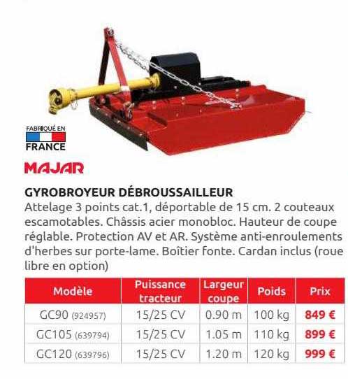 gyrobroyeur débroussailleur majar