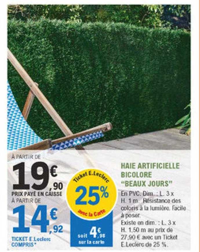 haie artificielle bicolore "beaux jours"