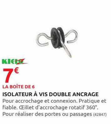 isolateur à vis double ancrage