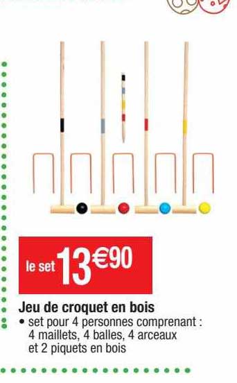 jeu de croquet en bois