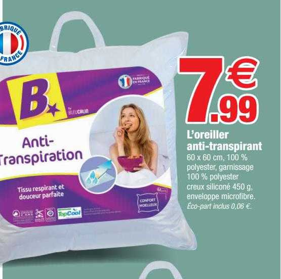 l'oreiller anti-transpirant