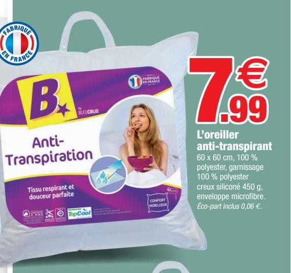 l'oreiller anti-transpirant