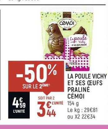 la poule vichy et ses oeufs praliné cémoi