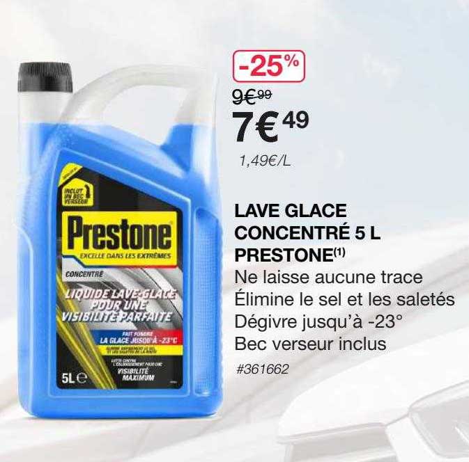 lave glace concentré 5 l prestone