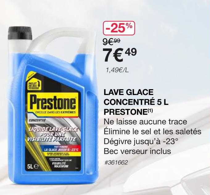 lave glace concentré 5 l prestone