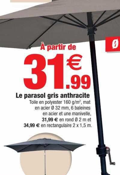 Le Parasol Gris Anthracite