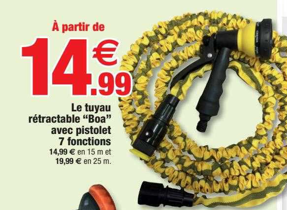 le tuyau rétractable "boa" avec pistolet 7 fonctions
