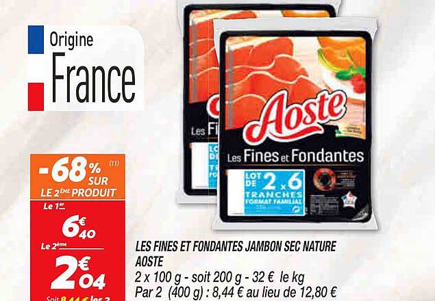 Les Fines Et Fondantes Jambon Sec Nature Aoste