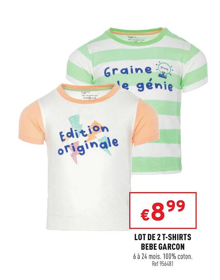 lot de 2 t-shirt bébé garçon