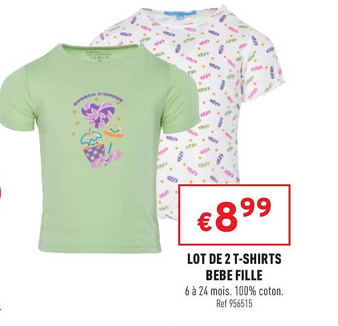 lot de 2 t-shirts bébé fille