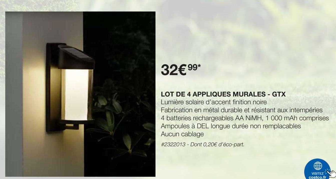 lot de 4 appliques murales - gtx