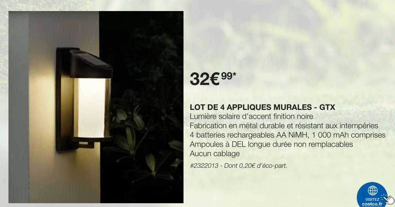 lot de 4 appliques murales - gtx