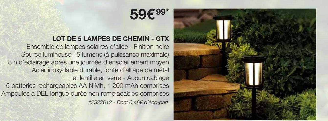 lot de 5 lampes de chemin - gtx