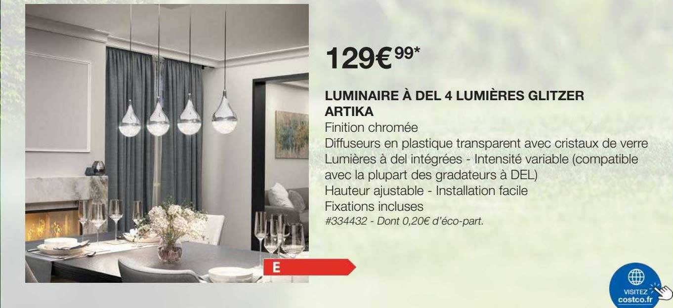 luminaire à del 4 lumières glitzer artika