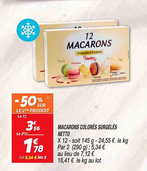 Macarons Colorés Surgelés Netto